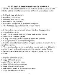 LS 7C Week 1 Review Questions, 7C Midterm 1