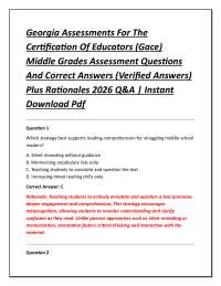 Georgia Assessments For The Certification Of Educators (Gace) Middle Grades Assessment