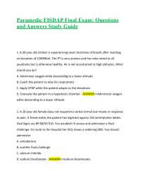 Paramedic FISDAP Final Exam: Questions and Answers Study Guide