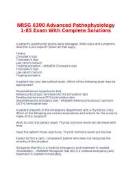NRSG 6300 Advanced Pathophysiology 1-85 Exam With Complete Solutions.