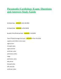 Paramedic Cardiology Exam: Questions and Answers Study Guide