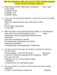 FAA Test Questions with all Correct & 100% Verified Answers |Latest Version |Already Grade