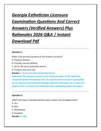 Georgia Esthetician Licensure Examination Questions And Correct Answers (Verified Answer