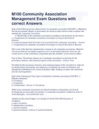M100 Community Association Management Exam Study Guide