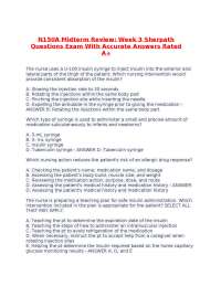 N150A Midterm Review- Week 3 Sherpath Questions Exam With Accurate Answers Rated A+.