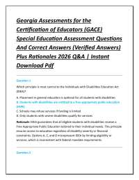 Georgia Assessments for the Certification of Educators (GACE) Special Education Assessme
