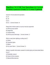 Pipefitter NCCER Test Questions & Correct Verified Answers Grade A+ Latest Updated