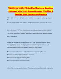 YEAR 2026/2027 PPR Certification Exam Questions & Answers with 100% Correct Answers | Veri