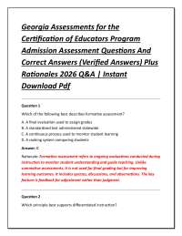 Georgia Assessments for the Certification of Educators Program Admission Assessment Ques