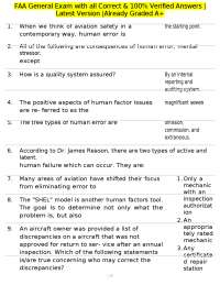 FAA General Exam with all Correct & 100% Verified Answers |Latest Version |Already Graded
