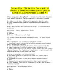 Private Pilot: FAA Written Exam with all Correct & 100% Verified Answers |Actual Complete