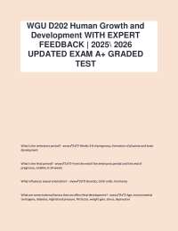 WGU D202 Human Growth and Development Exam 2026-2027 – Complete Study Guide with Verified