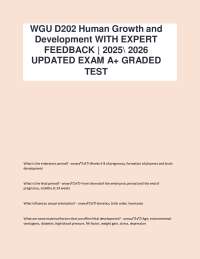 WGU D202 Human Growth and Development Exam 2026-2027 – Complete Lifespan Study Guide with