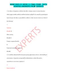 NRNP 6665-01 Week 11 Final Exam Verified Answers and Rationales Rated A+