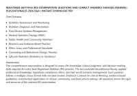 REGISTERED DIETITIAN (RD) EXAMINATION] QUESTIONS AND CORRECT ANSWERS (VERIFIED ANSWERS) PL