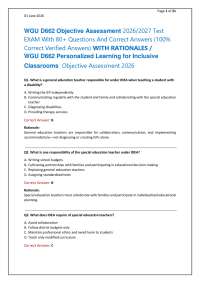 WGU D662 Objective Assessment 2026/2027 Test EXAM With 80+ Questions And Correct Answers