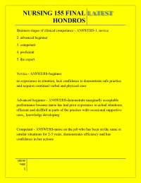 NURSING 155 FINAL LATEST HONDROS