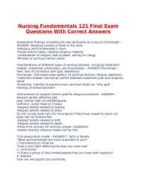 Nursing Fundamentals 121 Final Exam Questions With Correct Answers.