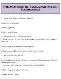 NY Learner’s Permit Test (For Real) Questions and Answers (PDF) | 2026 DMV Practice