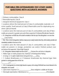 Portable Fire Extinguisher Test Study Guide (PDF) | 2026 Safety Exam Prep