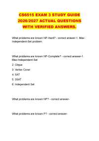 CS6515 EXAM 3 STUDY GUIDE 2026/2027 ACTUAL QUESTIONS WITH VERIFIED ANSWERS.