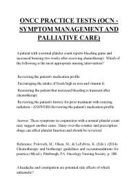 ONCC PRACTICE TESTS (OCN - SYMPTOM MANAGEMENT AND PALLIATIVE CARE)