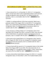 VITA FOREIGN STUDENT EXAM GUARANTEED PASS 2024 2025