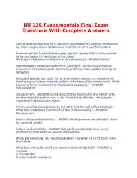 NU 136 Fundamentals Final Exam Questions With Complete Answers.