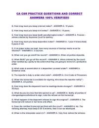 CA CSR PRACTICE QUESTIONS AND CORRECT ANSWERS 100% VERIFIED!!