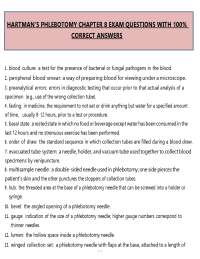 Hartman’s Phlebotomy Chapter 8 Questions and Answers (PDF) | 2026 Exam Prep