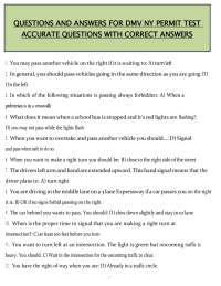 NY DMV Permit Test Questions & Answers (PDF) | 2026 Practice Study Guide