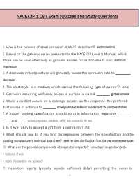 NACE CIP 1 CBT Exam (PDF) | 2026 Certification Questions | Verified Answers