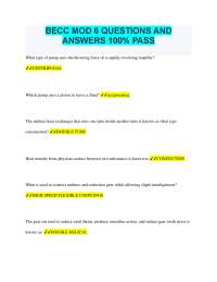 BECC MOD 6 QUESTIONS AND ANSWERS 100% PASS