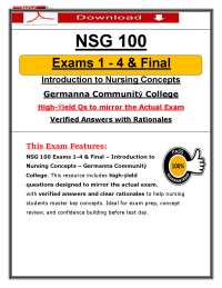 NSG 100 Exams 1-4 & Final (PDF) | (2026/2027) Nursing Q&A | Germanna