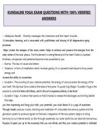 Kundalini Yoga Exam Questions and Answers (PDF) | 2026 Certification Study Guide