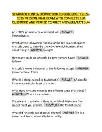 STRAIGHTERLINE INTRODUCTION TO PHILOSOPHY VERSION FINAL EXAM