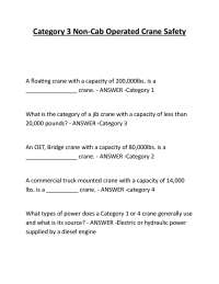 Category 3 Non-Cab Operated Crane Safety