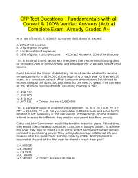 CFP Test Questions – Fundamentals with all Correct & 100% Verified Answers |Actual Complet