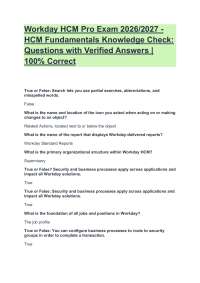 Workday HCM Pro Exam 2026/2027 - HCM Fundamentals Knowledge Check- Questions with Verified