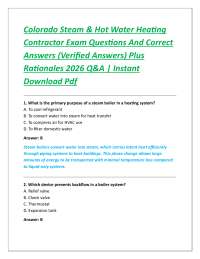 Colorado Steam & Hot Water Heating Contractor Exam Questions And Correct Answers