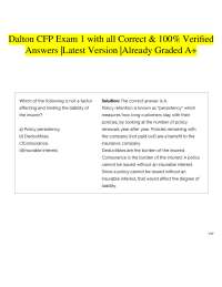 Dalton CFP Exam 1 with all Correct & 100% Verified Answers |Latest Version |Already Graded