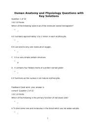 Human Anatomy and Physiology Questions with Key Solutions