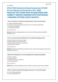 WGU D184 Standards-Based Assessment EXAM for the Objective Assessment (OA) 2026 PRACTIC