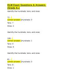 DLM Exam Questions & Answers (Grade A+)
