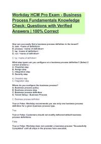 Workday HCM Pro Exam - Business Process Fundamentals Knowledge Check- Questions with Verif