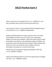(ISC)2 Practice Exam 3