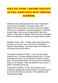 POLS 207 EXAM 1 REVIEW 2026/2027 ACTUAL QUESTIONS WITH VERIFIED ANSWERS.