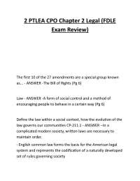 2 PTLEA CPO Chapter 2 Legal (FDLE Exam Review)