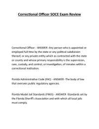 Correctional Officer SOCE Exam Review