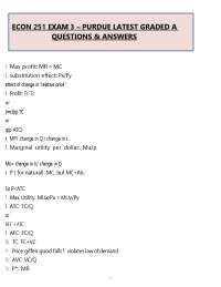 ECON 251 Exam 3 Purdue Latest 2024 Questions and Answers (PDF) | Economics Exam Prep